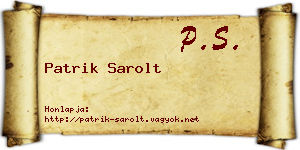 Patrik Sarolt névjegykártya